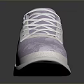 Light Purple and White Casual Sports Sneakers With Floral Pattern And Lace Up Design