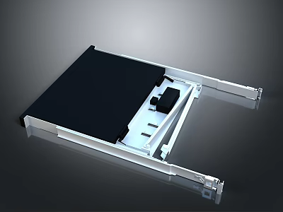 Drawer Style Electronic Component Featuring Metal Frame Black Panel And White Interior 3d model