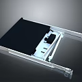 Drawer Style Electronic Component Featuring Metal Frame Black Panel And White Interior 3d model