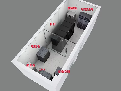 Industrial Equipment Featuring Server Racks Electromagnetic Cabinets UPS Power Distribution Boxes And Precision Air Conditioners 3d model