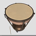 Professional Timpani Percussion Instrument With Natural Drumhead Metal Frame And Mallet