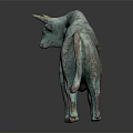Vintage Bronze Bull Decorative Ornament Sculpture With Hollow Openwork Design For Home Interior