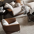 Modern sofa coffee table combination 3d model