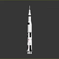 Space Exploration Rocket Model with White Black Design Multi Stage Booster and USA Flag 3d model
