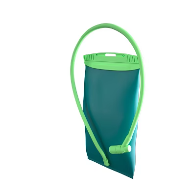 Portable Teal Green Water Storage Bag With Long Hose And Top Lid 3d model