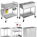 Hospital Trolley Collection Featuring Wheeled Medical Carts With Storage Shelves And Drawers