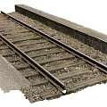 Railway Tracks With Wooden Sleepers Gravel Bed And Concrete Side Structures