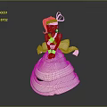 Blue Skinned Game And Movie Character In White Gown With Heart Headpiece And Flowers