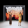 Bentley Photo Spot With Colorful Geometric Installation And Transparent Frame Where Two Women Pose