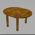 Wooden Oval Furniture Table with Four Legs Natural Wood Finish