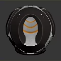 Futuristic Sci Fi Weapon With Black Gray Orange Metallic Geometric Design And Triangular Accents