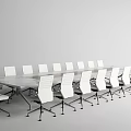 Modern meeting table and chair simple meeting table and chair combination 3d model