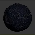Volcanic Black Sphere With Glowing Orange Lava Cracks And Rough Surface