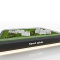 Commercial Sand Table With Building Models Green Base And Illuminated