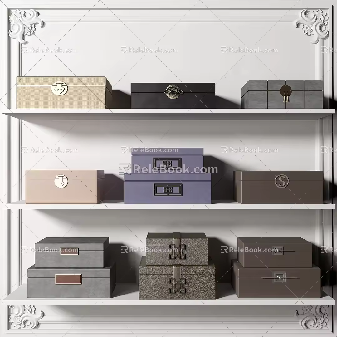 New Chinese style storage box box box combination 3d model