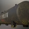 Stun Weapon Emulsion Cylinder with Rusty Metal Surface and End Connectors