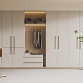 Cream Style Wardrobe Modern Wardrobe Bedroom Wardrobe Finished Wardrobe Wardrobe Dressing Table 3d model