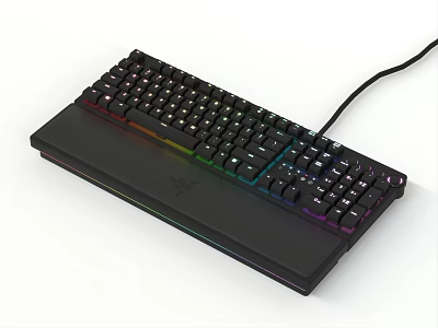 RGB Backlit Wired Mechanical Gaming Keyboard With Full Size Layout And Colorful LED Lights 3d model