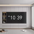 Modern TV Stand Design With White Cabinets TV And Decorative Shelves