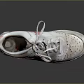 White Casual Sneakers With Pink Logo Lace Up Design And Perforated Upper Details