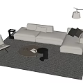 Modern Sofa Coffee Table Combination Coffee Table Leisure Chair Corner Sofa Multi-Person Sofa 3d model