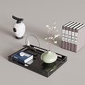 New Chinese Tray Vase Book Ornaments 3d model