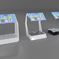Public Facility Interactive Self Service Kiosks With Touch Screen And Colorful Digital Interface 3d model