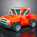 Orange Pixel Style Electric Toy Truck for Kids with Colorful Design and Fun Features