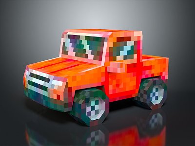 Modern Toy Car Pixel Car Toy Car 3d model