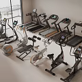 Diverse Fitness Equipment Collection Including Treadmills Ellipticals And Exercise Bikes In Modern Indoor Gym Space