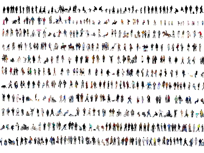 Modern multiplayer character combination 3d model