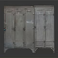 Rusted Metal Storage Lockers With Multiple Doors Locks Ventilation Holes And Vintage Industrial Design