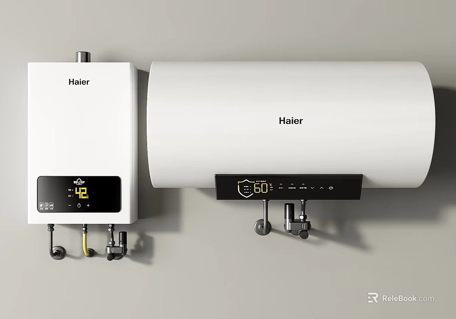 Haier Daily Use Electrical Water Heaters With Digital Display And Sleek Modern Design 3d model 
