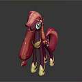 Colorful Cartoon Pony Toy With Pink Purple Mane Green Eyes And Yellow Accents