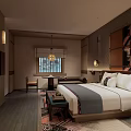 Modern Hotel Guest Room Interior With Comfortable Bed Sofa Coffee Table And TV
