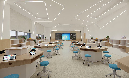 Modern Classroom School Function Classroom Science Classroom 3d model