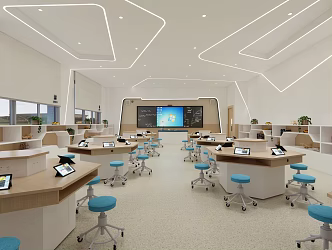 Modern Classroom School Function Classroom Science Classroom 3d model