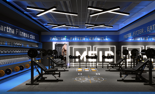 Industrial LOFT gym private teaching 3d model