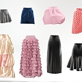 Modern Skirt Pleated Skirt Hip Skirt Jk Skirt Long Skirt Short Skirt Puffy Skirt Clothes Bottles 3d model