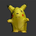 Cute Yellow Plush Doll With Black Ear Tips Red Cheeks And Standing Pose
