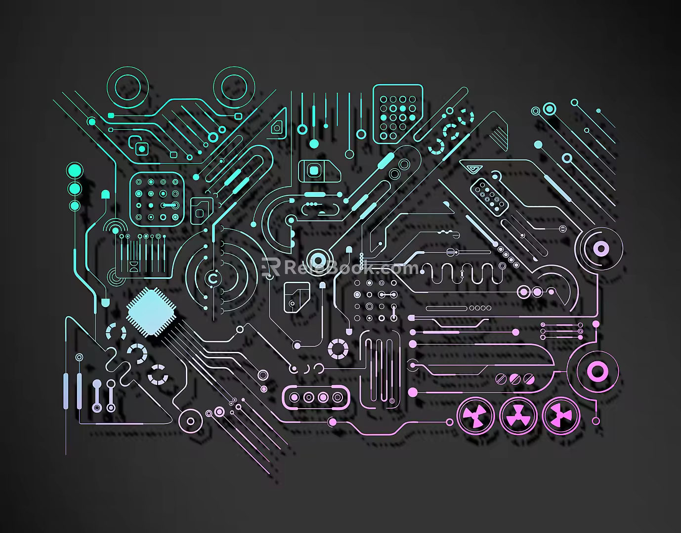 Modern science and technology lines science and technology lines modeling culture wall 3d model