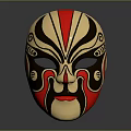Elegant Traditional Mask in Red Black Gold with Curled Patterns as Fashion Accessory