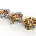 Assorted Mixed Nuts with Almonds Cashews in Elegant Silver and Gold Trays