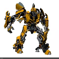 Yellow And Black Mechanical Robot Standing With Detailed Arm And Leg Parts