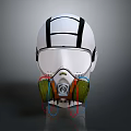 Tactical Modern Weapon Helmet With White Black Design And Green Filters