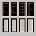 Stylish Swing Doors Various Modern Designs With Glass Panels And Metal Frames 3d model