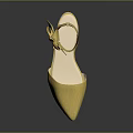Elegant Yellow Pointed Toe Sandals With Ankle Strap And Flat Sole