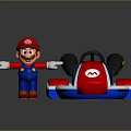 Mario Themed Red White Blue Go Kart With Steering Wheel M Logo Black Exhausts