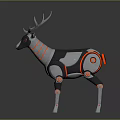 Detailed Futuristic Mechanical Deer Design With Metallic Structure And Robotic Joints