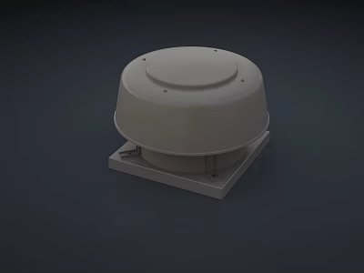 Domed Architectural Component With Circular Top And Square Base Structure 3d model